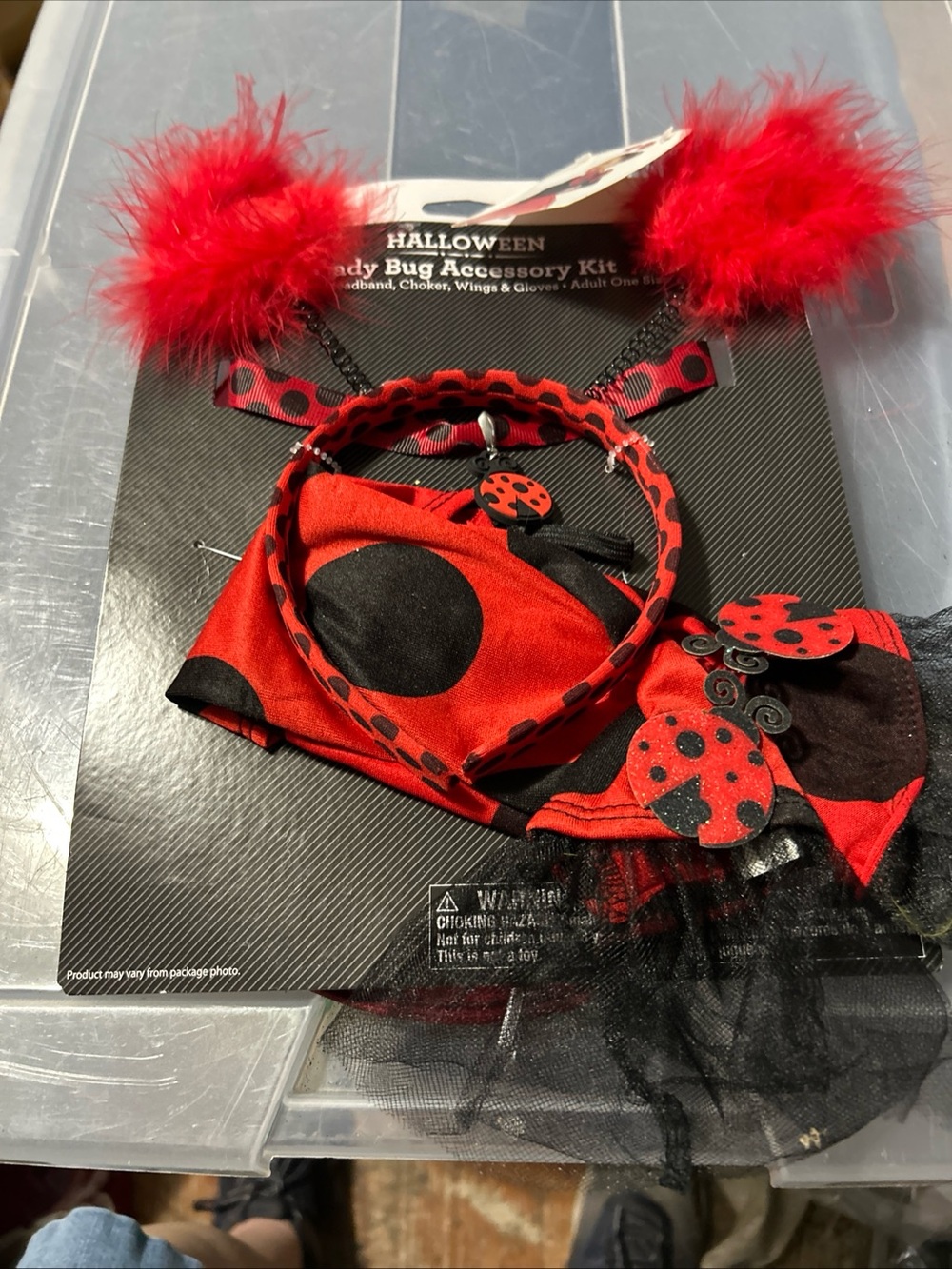 Red Ladybug Halloween Accessory Kit for Women - Headband, Wings & Gloves